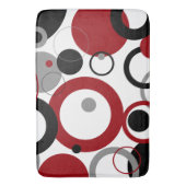 Red, Gray and Black Dots Badematte (Vorderseite Vertikal)