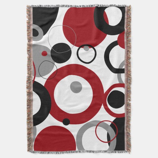 Red, Gray and Black Dots Decke (Vorderseite Vertikal)
