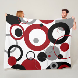 Red, Gray and Black Dots Fleecedecke