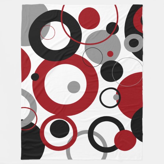 Red, Gray and Black Dots Fleecedecke (Vorderseite)