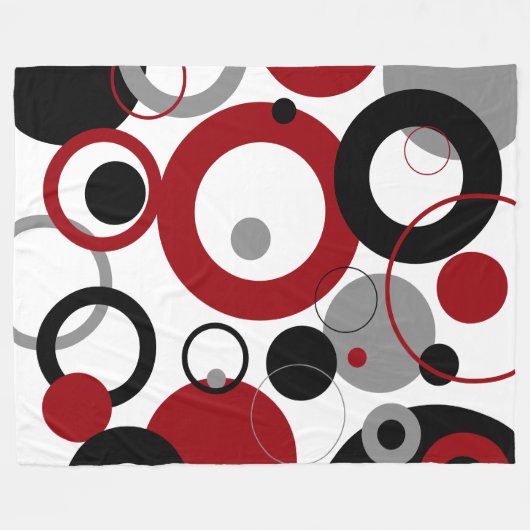 Red, Gray and Black Dots Fleecedecke (Vorderseite (Horizontal))