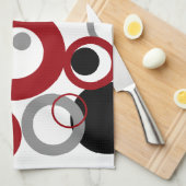 Red, Gray and Black Dots Geschirrtuch (Viertel Falte)