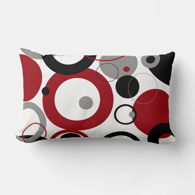 Red, Gray and Black Dots Lendenkissen (Vorderseite)