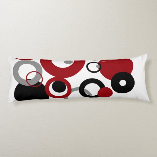 Red, Gray and Black Dots Seitenschläferkissen (Rückseite)