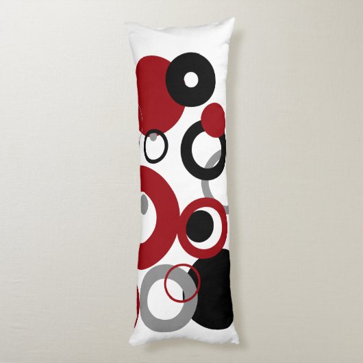 Red, Gray and Black Dots Seitenschläferkissen (Rückseite (Vertikal))
