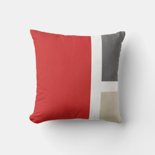 Red Gray Beige Modern Kissen