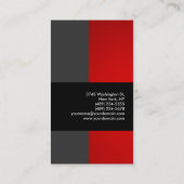 Red Gray Black Creative Business Card Visitenkarte (Rückseite)