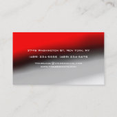 Red Gray Black Monogram Manager Business Card Visitenkarte (Rückseite)