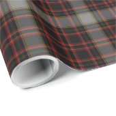 Red Gray Black Tartan Kariert Geschenkpapier (Rolleneckpunkt)