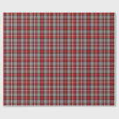 Red Gray Black Tartan Kariert Geschenkpapier (Flach)