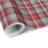 Red Gray Black Tartan Kariert Geschenkpapier (Rolleneckpunkt)