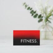Red Gray Black Trainer Fitness Business Card Visitenkarte (Stehend Vorderseite)