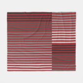 Red, Gray, Black, White Stripes Fleecedecke (Vorderseite (Horizontal))