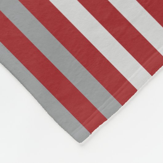 Red, Gray, Black, White Stripes Fleecedecke (Ecke)