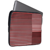 Red, Gray, Black, White Stripes Laptopschutzhülle (Vorne Rechts)