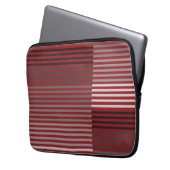 Red, Gray, Black, White Stripes Laptopschutzhülle (Vorderseite Links)