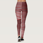 Red, Gray, Black, White Stripes Leggings (Rückseite)