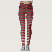 Red, Gray, Black, White Stripes Leggings (Vorderseite)