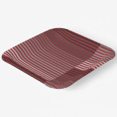 Red, Gray, Black, White Stripes Pappteller (Gewinkelt)