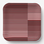 Red, Gray, Black, White Stripes Pappteller (Vorderseite)