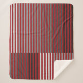 Red, Gray, Black, White Stripes Sherpadecke (Vorderseite)