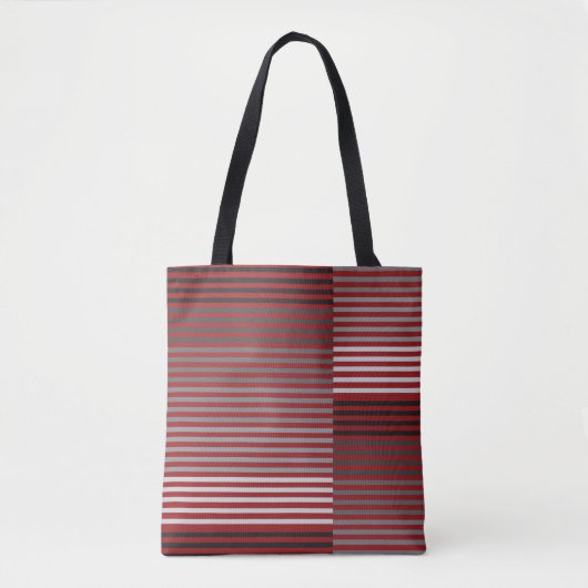 Red, Gray, Black, White Stripes Tasche (Vorderseite)
