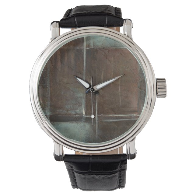 Red & Gray Brick Wall Armbanduhr (Vorderseite)