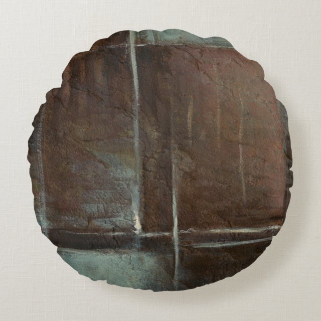 Red & Gray Brick Wall Rundes Kissen (Vorderseite)