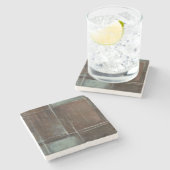 Red & Gray Brick Wall Steinuntersetzer (Seitenansicht)