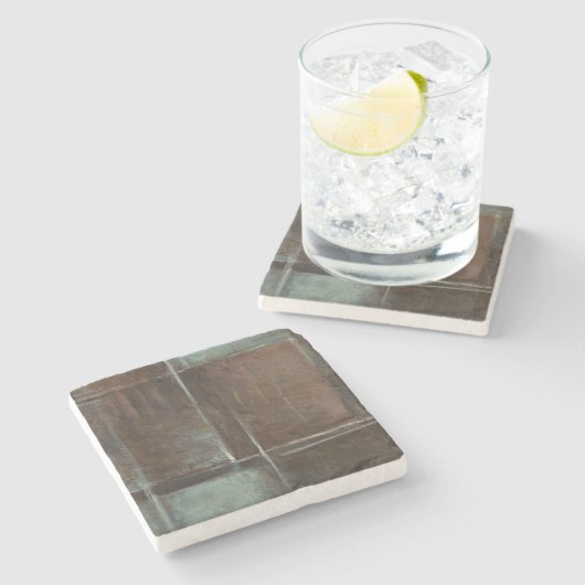 Red & Gray Brick Wall Steinuntersetzer (Seitenansicht)