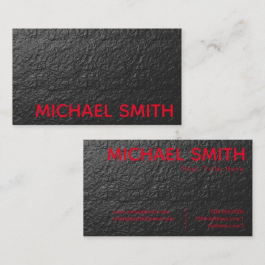 Red Gray Chalk Wall Textur Visitenkarte (Vorne/Hinten)