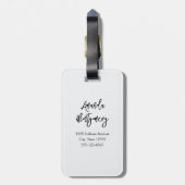 Red Gray & Cream Boho Blume Bouquet Gepäckanhänger (Rückseite vertikal)