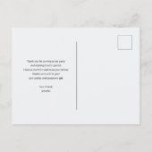 Red Gray & Cream Boho Blume Bouquet Vielen Dank Postkarte (Rückseite)