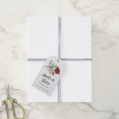 Red Gray & Cream Boho Blume Bouquet Wedding Geschenkanhänger (Mit Garn)