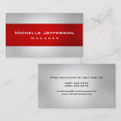 Red Gray Creative Manager Business Card Visitenkarte (Vorne/Hinten)