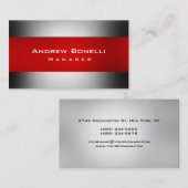 Red Gray Creative Manager Business Card Visitenkarte (Vorne/Hinten)