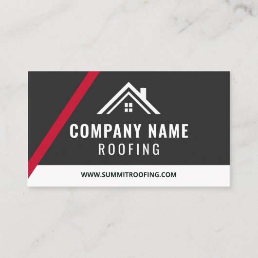 Red Gray Dach Storm Reparaturunternehmen Visitenkarte (Rückseite)