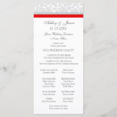 Red Gray Damask Foto Hochzeitsprogramm Programm (Rückseite)