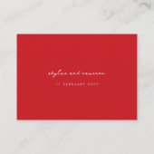 Red & Gray Dandelion Blume Liebe Hearts Wedding Platzkarte (Rückseite)