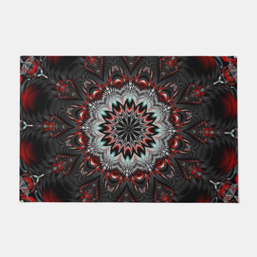 Red Gray Decorative Doormat Fußmatte (Vorderseite)