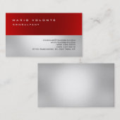 Red Gray Elegante Einfach Schlicht Beruflich Visitenkarte (Vorne/Hinten)