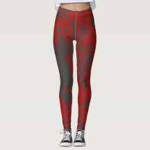 Red Gray Fun Colorful Paint Leggings