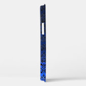 RED GRAY GEMSTONE MON Bright Blue Damask Case-Mate iPhone Hülle (Rückseite / Rechts)