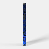 RED GRAY GEMSTONE MON Bright Blue Damask iPhone Hülle (Rechte Seite)