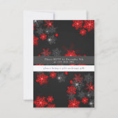 Red Gray Glitzer Glitzern Frohe Weihnachten Custom Einladung (Rückseite)