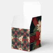 Red & Gray Kariert Cube Gefallen Geschenkboxen Geschenkschachtel (Geöffnet)