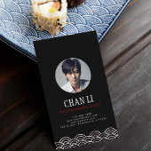 Red Gray Koi Fisch auf schwarzem Hintergrund Japan Visitenkarte