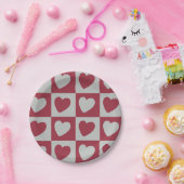 Red Gray Liebe Hearts Party Pappteller (Party)