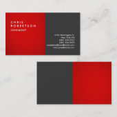 Red Gray Modern Creative Business Card Visitenkarte (Vorne/Hinten)