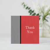 Red Gray Modern Dankeskarte (Stehend Vorderseite)